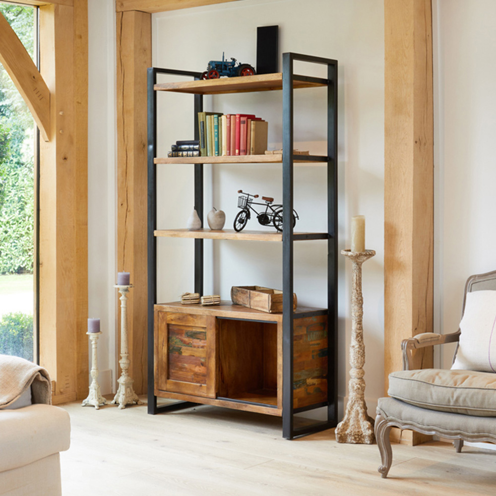 Baumhaus Urban Chic Single Door 3 Drawer 4 Shelf Bookcase Image 2