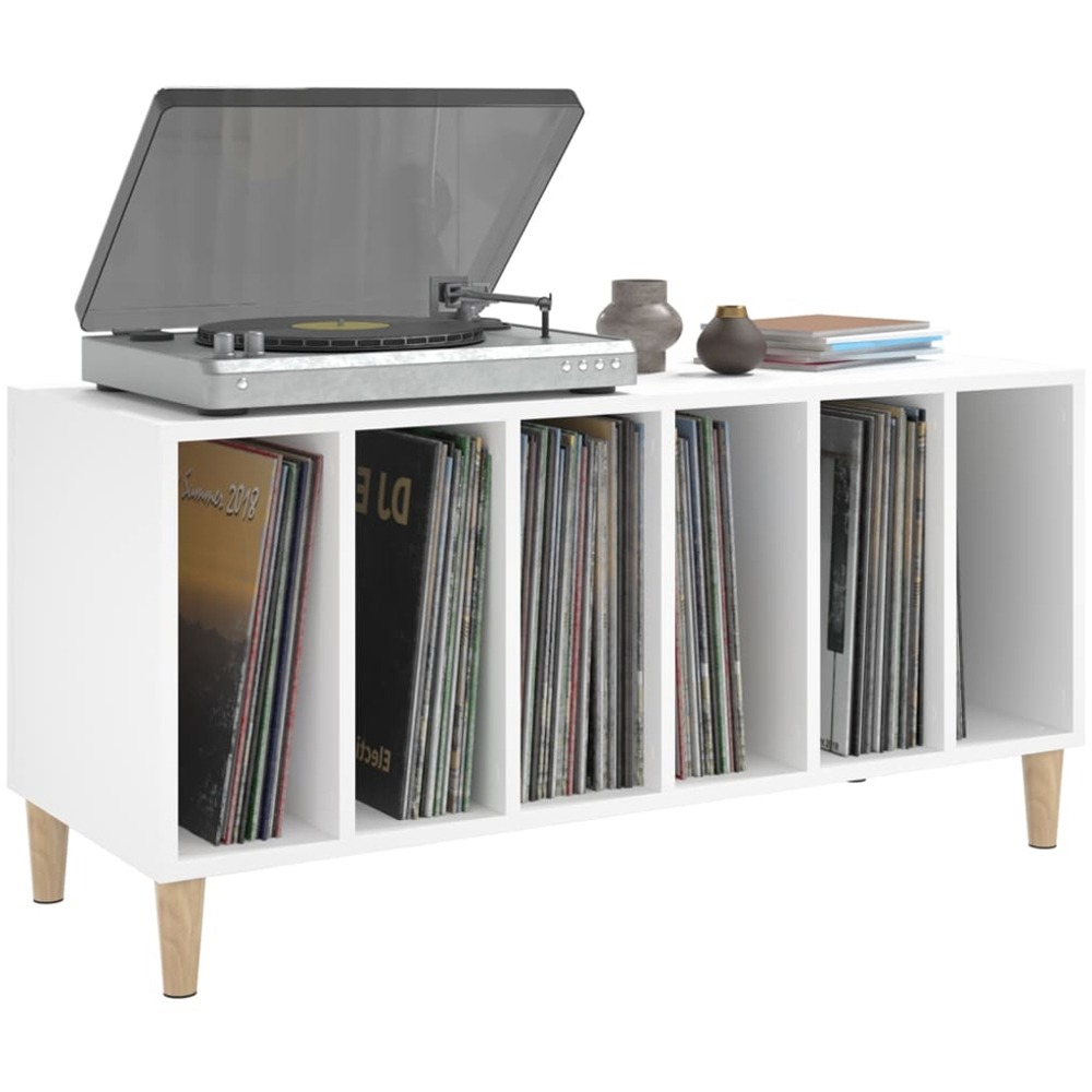 vidaXL 6 Shelf White Record Cabinet Image 3