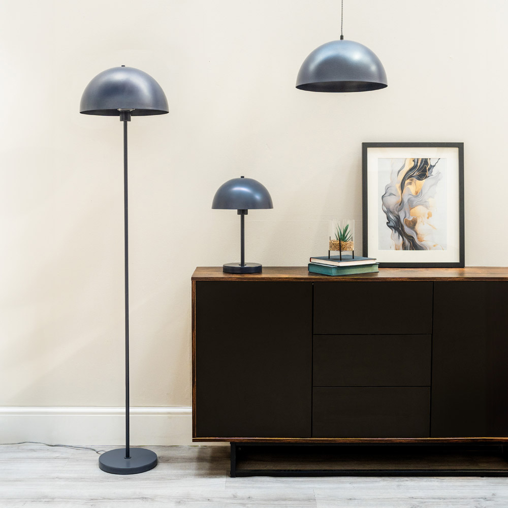 ValueLights Stassi Dark Navy Mushroom Dome LED Pendant Ceiling Light Image 4