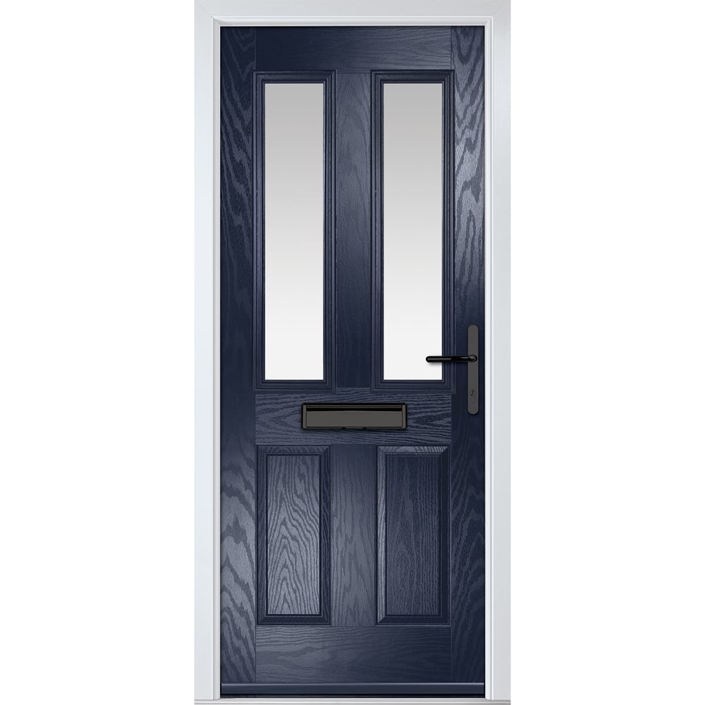 Crystal-Direct Carnoustie Blue GRP Clear Glass Left Hand Open Front Door 2090 x 890mm Image 1
