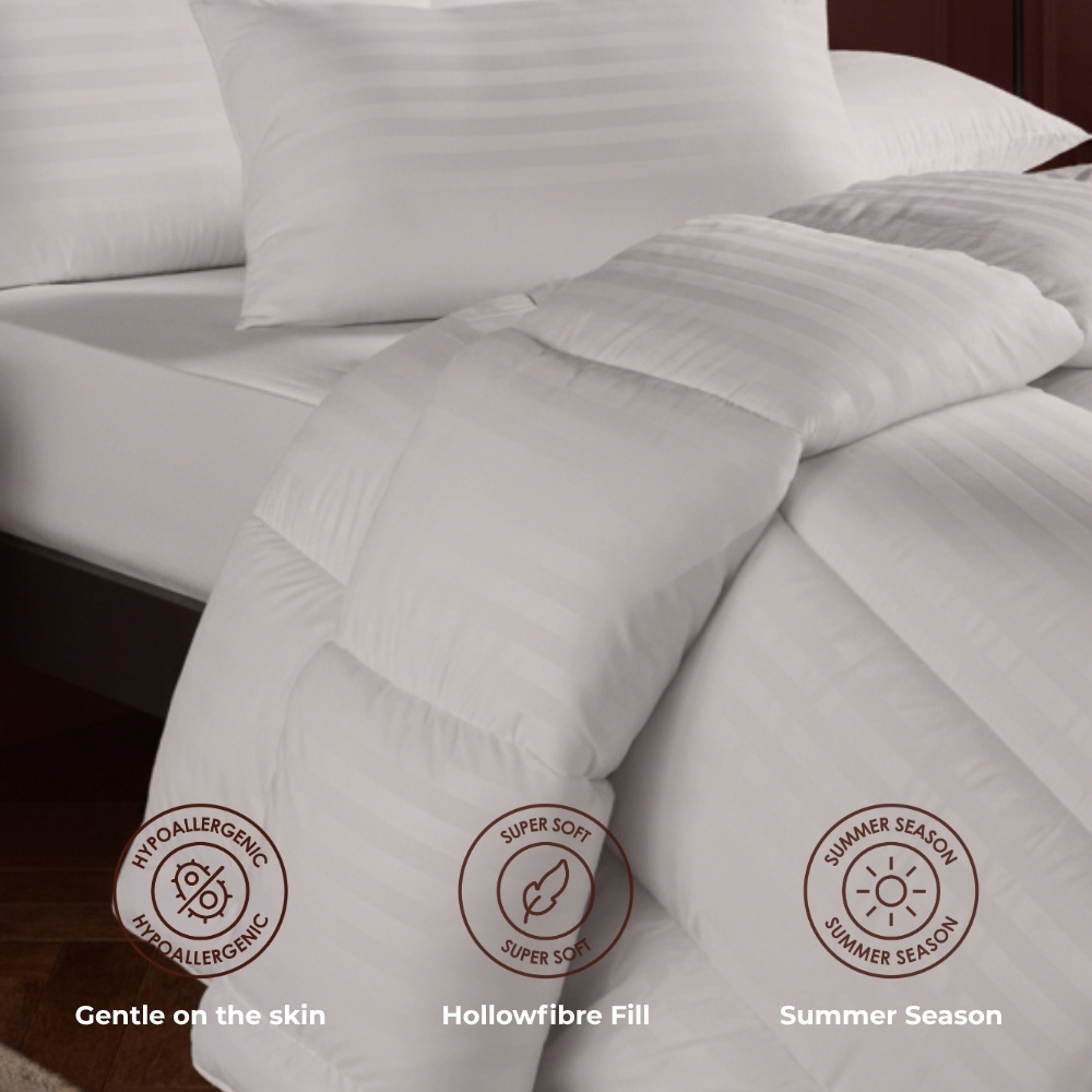 MHG Living Double White Spring Summer Hollowfibre Duvet and Pillow Set 4.5 Tog Image 3