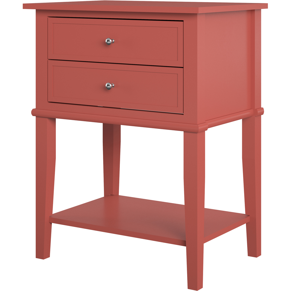 Dorel Franklin 2 Drawer Single Shelf Terracotta Accent Table Image 6