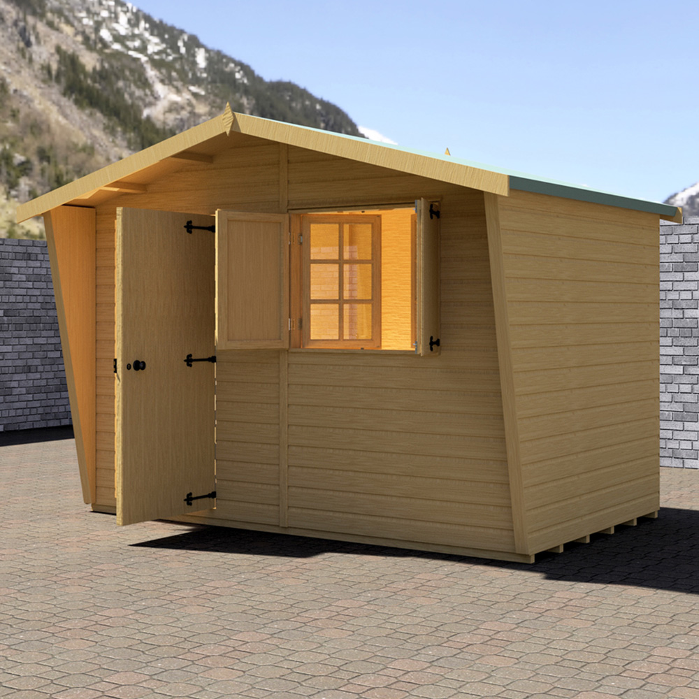 Shire 10 x 6ft Shiplap Style D Security Cabin Apex Garden Shed Image 2