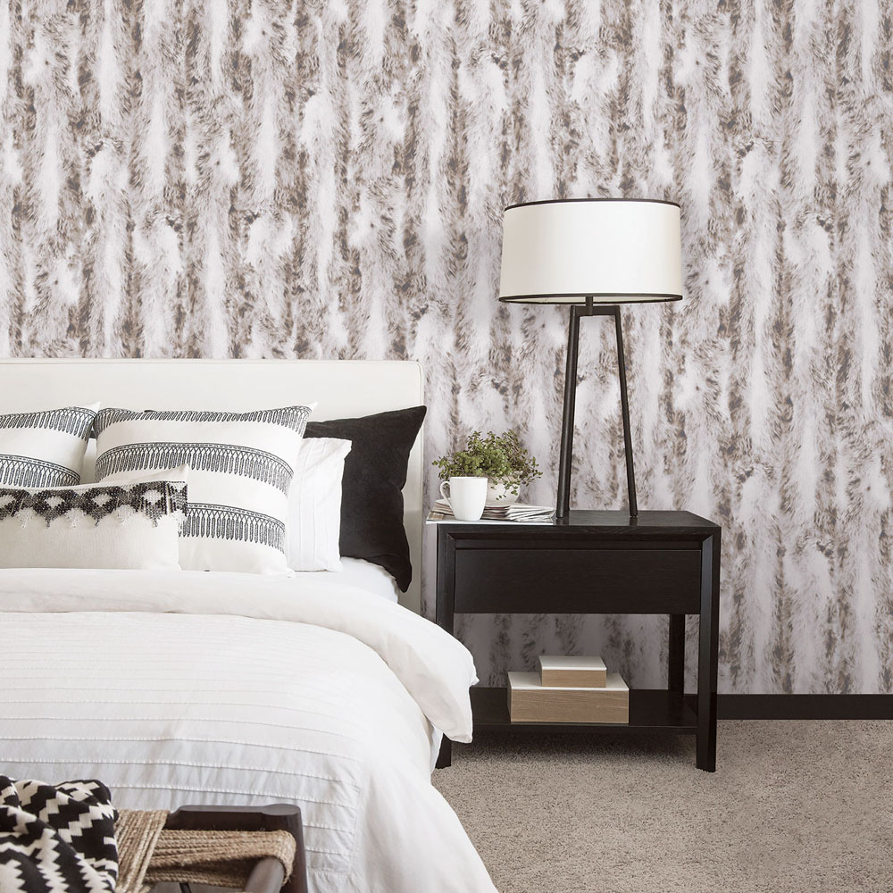 Galerie Organic Textures Faux Fur Taupe Wallpaper Image 2
