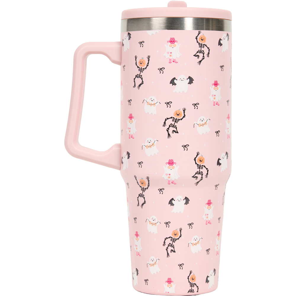 Halloween Tumbler with Handle and Straw Image 3