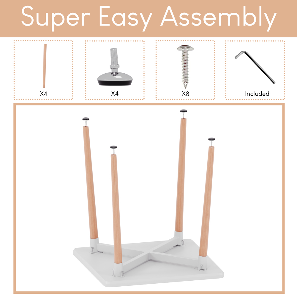 Vida Designs Batley 2 Seater Square Dining Table White Image 8