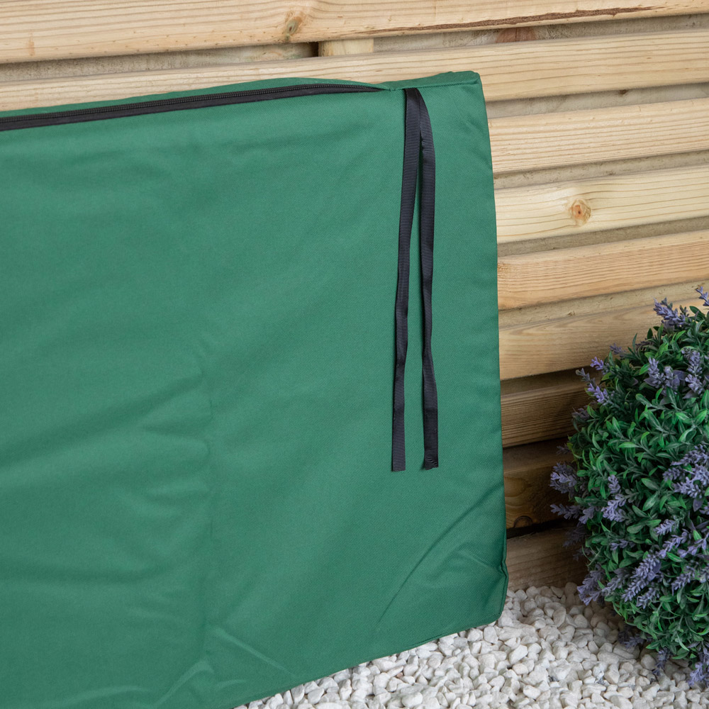 Samuel Alexander 2 Seater Green Wooden Garden Chair Cushion Base 99 x 41cm Image 8