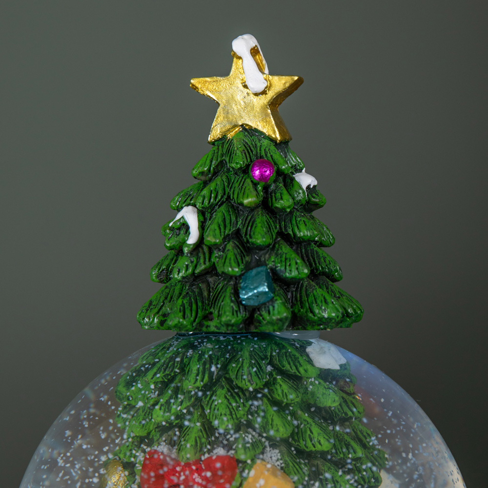 Samuel Alexander Light Up Musical Tree and Santa Spin Snow Globe Christmas Decoration 10cm Image 5