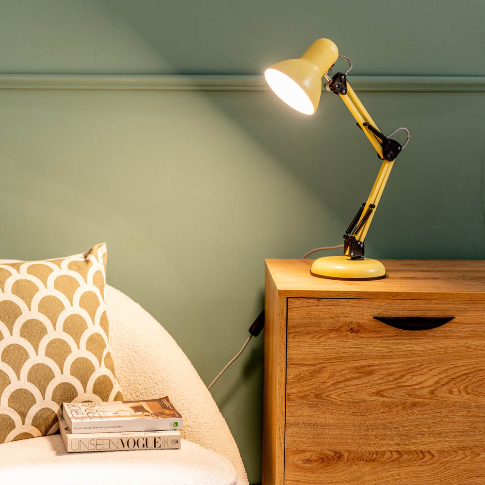 ValueLights Frankie Pale Yellow Metal Desk LED Table Lamp Image 3