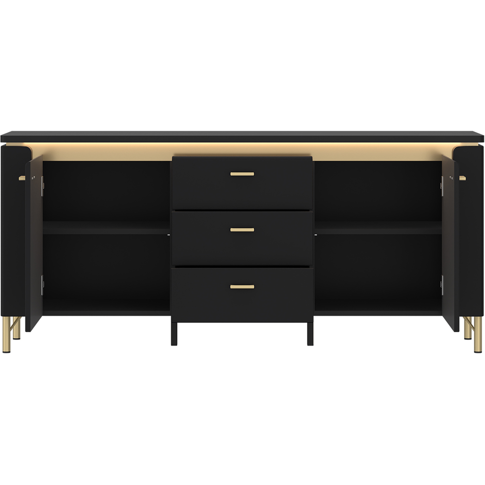 Furniture To Go Genoa 2 Door 3 Drawer Black TV Cabinet Image 3