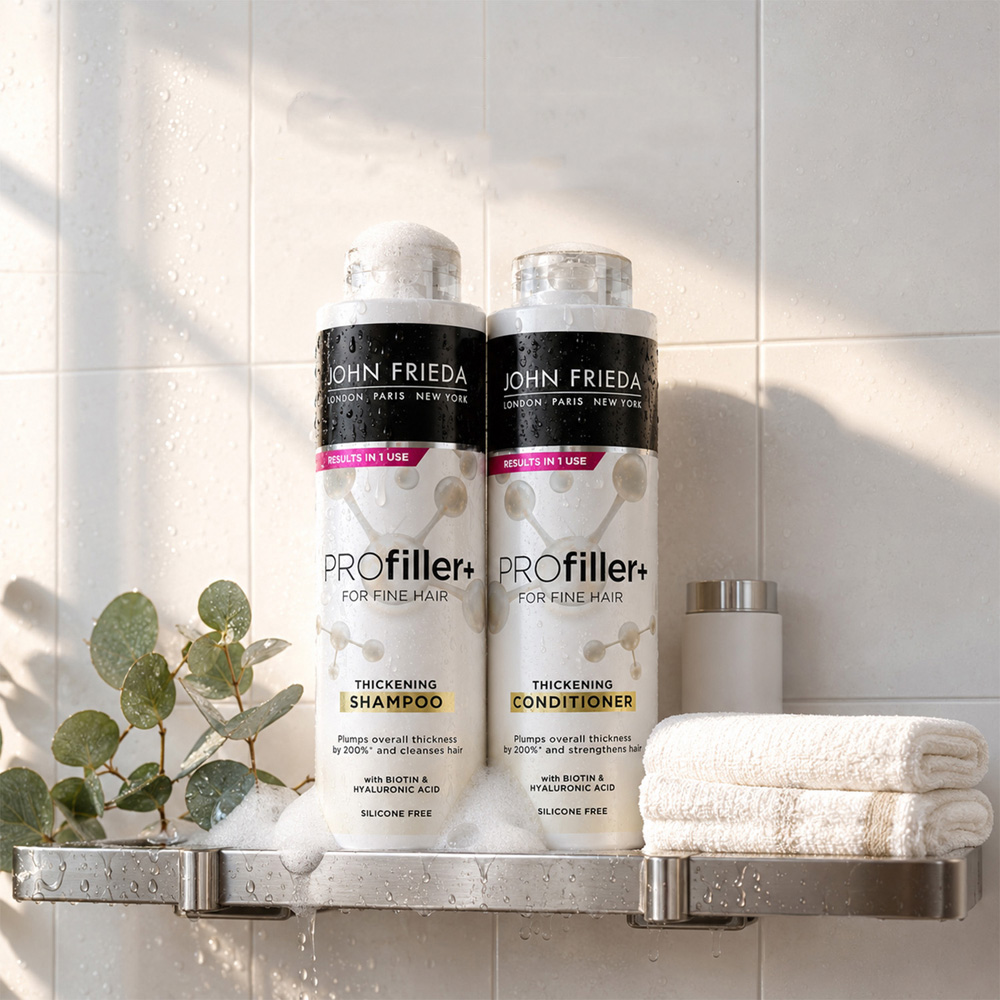 John Frieda Pro Filler+ Fine Hair Volume Shampoo and Conditioner Duo 500ml 3 Pack Image 2
