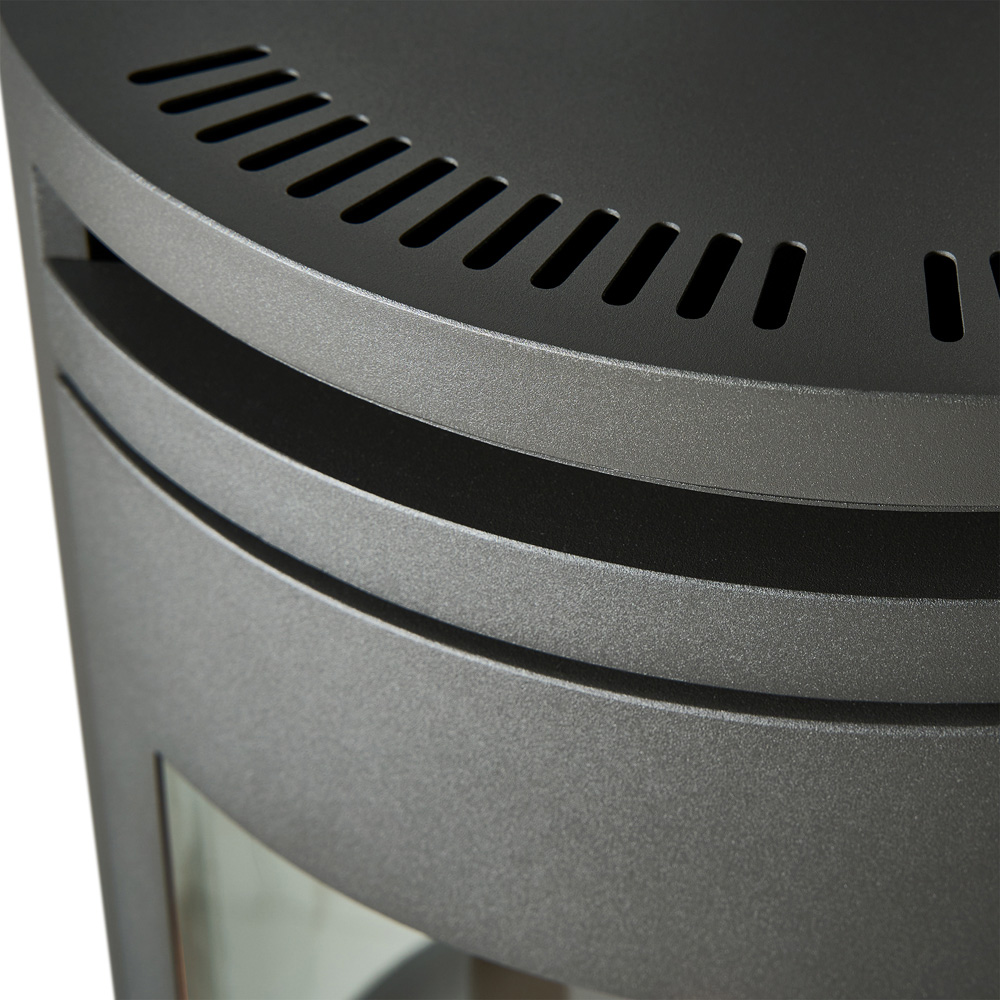 OKO S7 Charcoal Grey Bio Ethanol Cylinder Stove with Log Storage 3000W Image 4