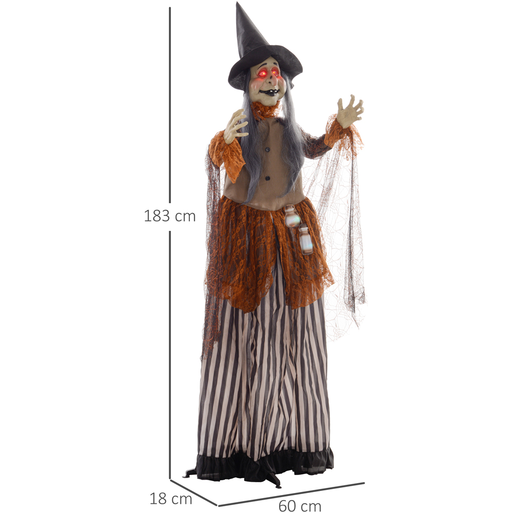 HOMCOM Animatronic with Sound Activated Light Up Eyes Outdoor Halloween Decoration Image 9