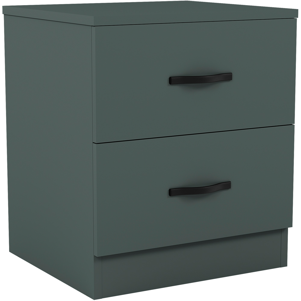 Vida Designs Riano 2 Drawer Jasper Green Bedside Table Image 2