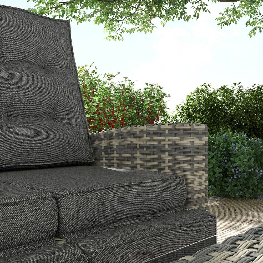 Outsunny 4 Seater Light Grey Rattan Outdoor Sofa Set Image 3
