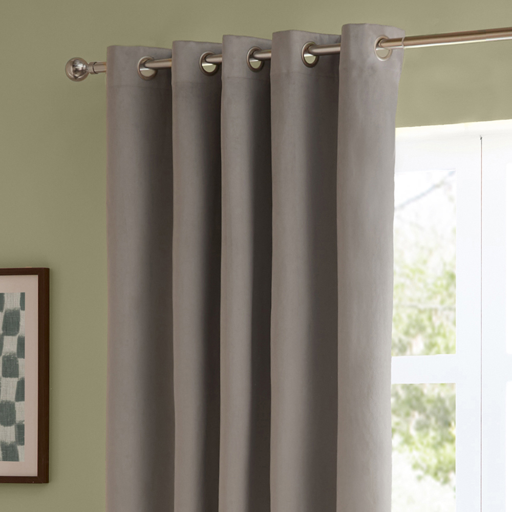 Furn The Ultimate Silver Velvet Blackout Eyelet Curtains 117 x 183cm Image 4