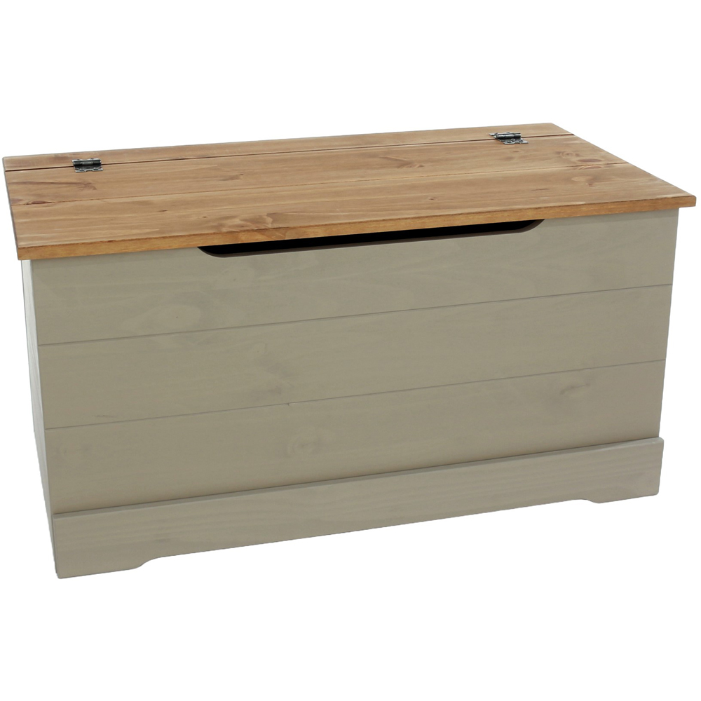 Core Products Corona Classic Grey Pine Wood Storage Trunk Image 2
