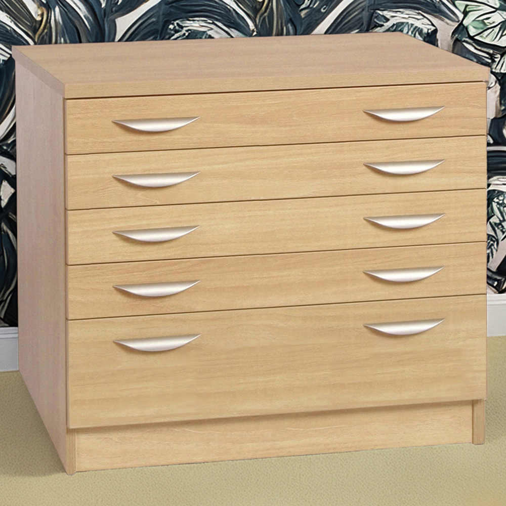 R White Cabinets 5 Drawer Brown A2 Plan Chest of Drawers Image 1