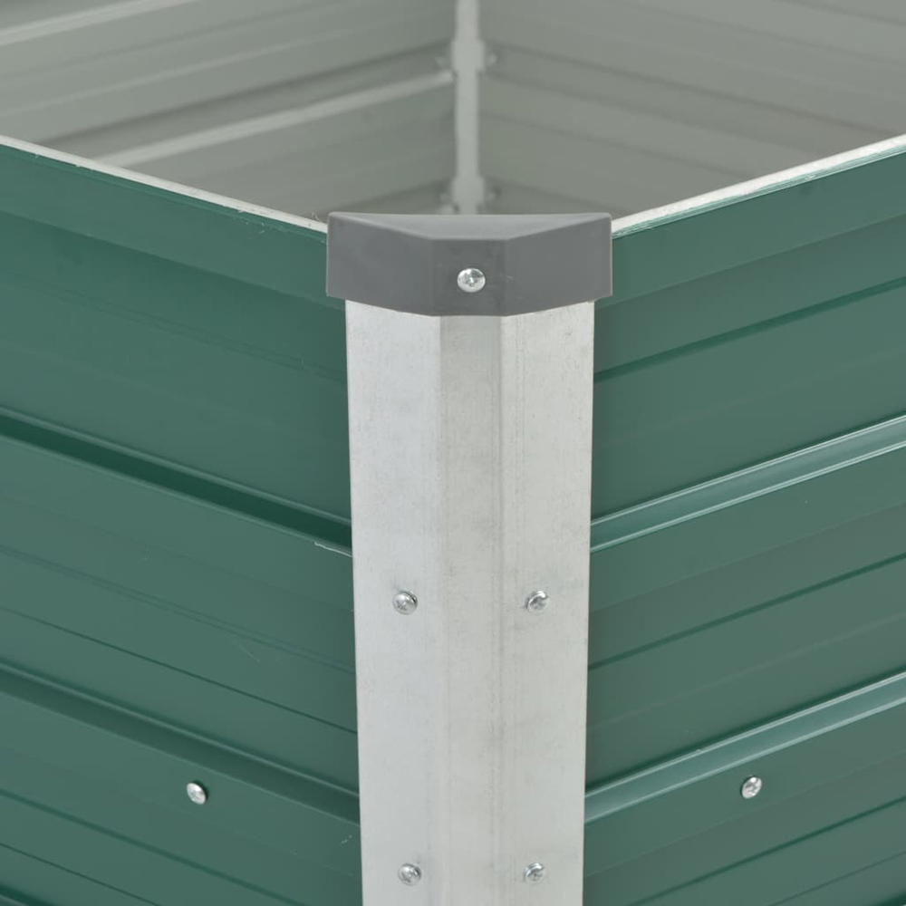 vidaXL Green Galvanised Steel Raised Garden Bed 129 x 129 x 77cm Image 6