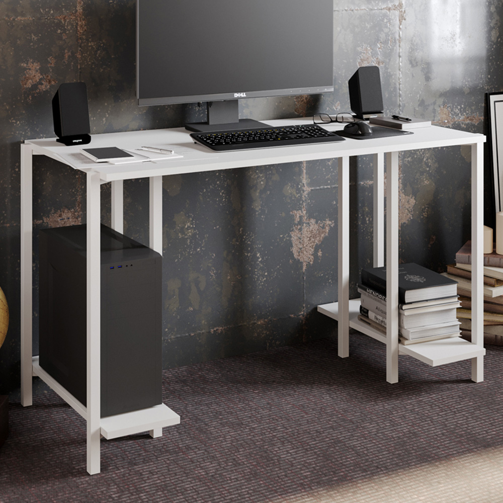 Decorotika Reader 2 Shelf Computer Desk White Image 1