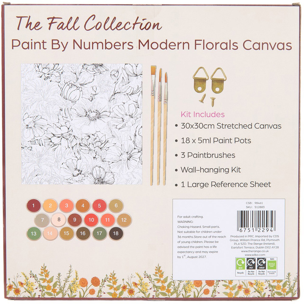 Paint By Numbers Modern Florals Canvas Kit Image 2