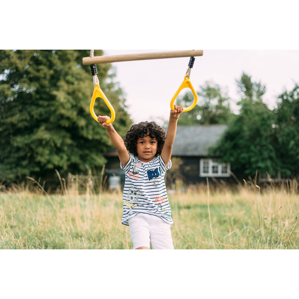 Plum Play Mangabey Kids Green Wooden Double Swing and Trapeze Set Image 5