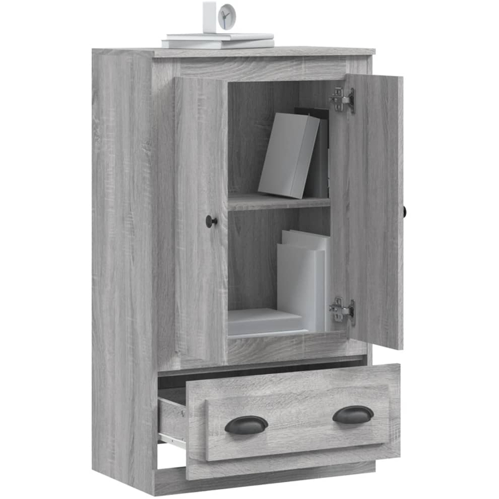 vidaXL 2 Door Single Drawer Grey Sonoma Highboard Image 4