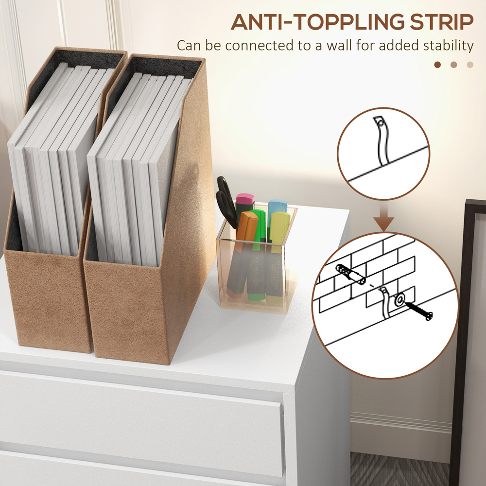 HOMCOM 4 Drawer White Vertical Mobile Filing Cabinet Image 6