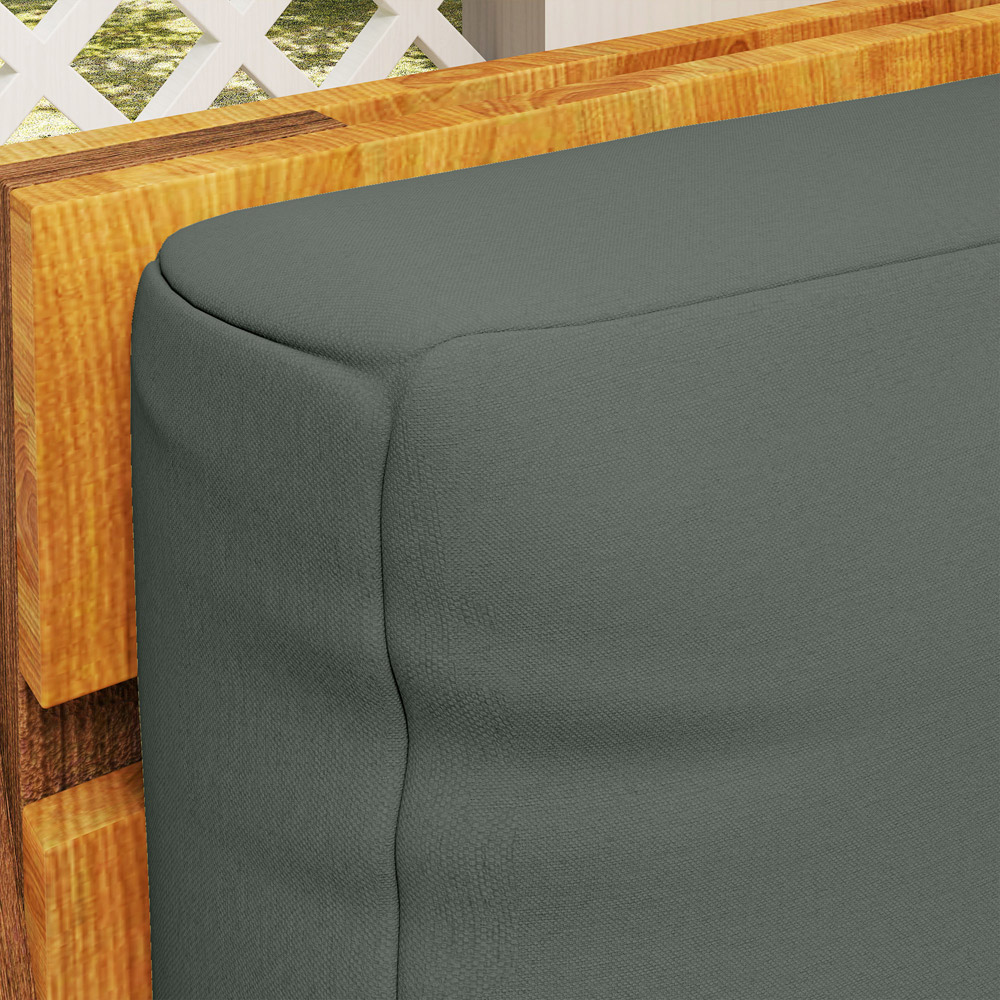 Outsunny 2 Seater Charcoal Grey Garden Pallet Cushions 125 x 120cm 2 Pack Image 3