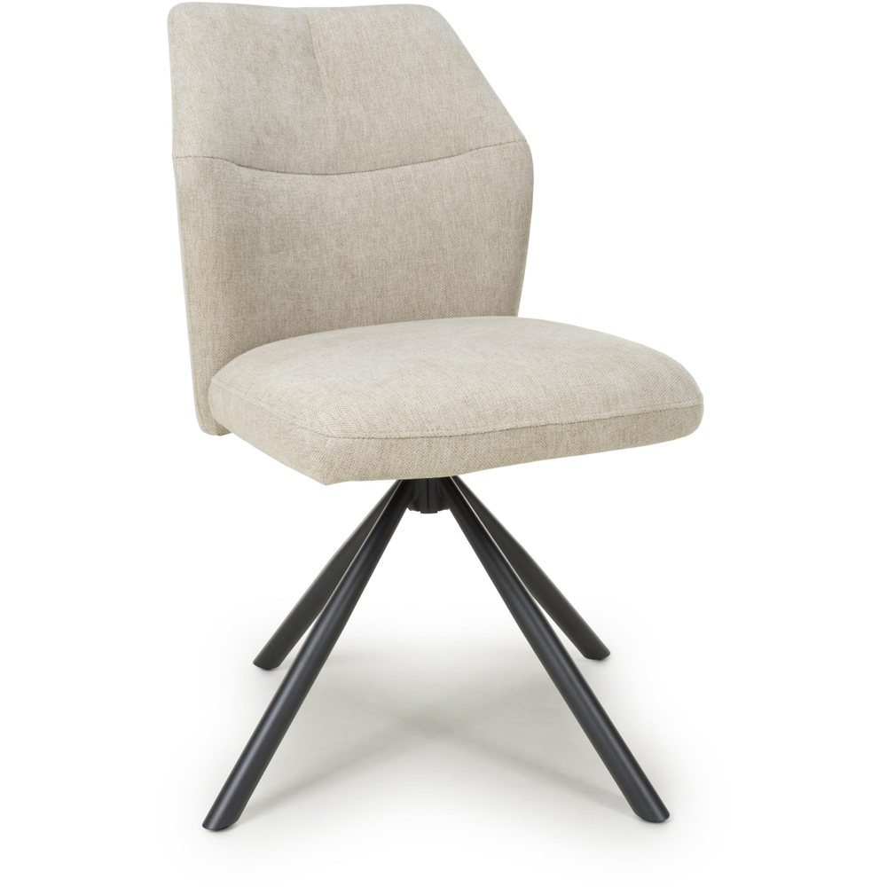 wilko Marlow Mink Ribbed Swivel Dining Chair Image 2