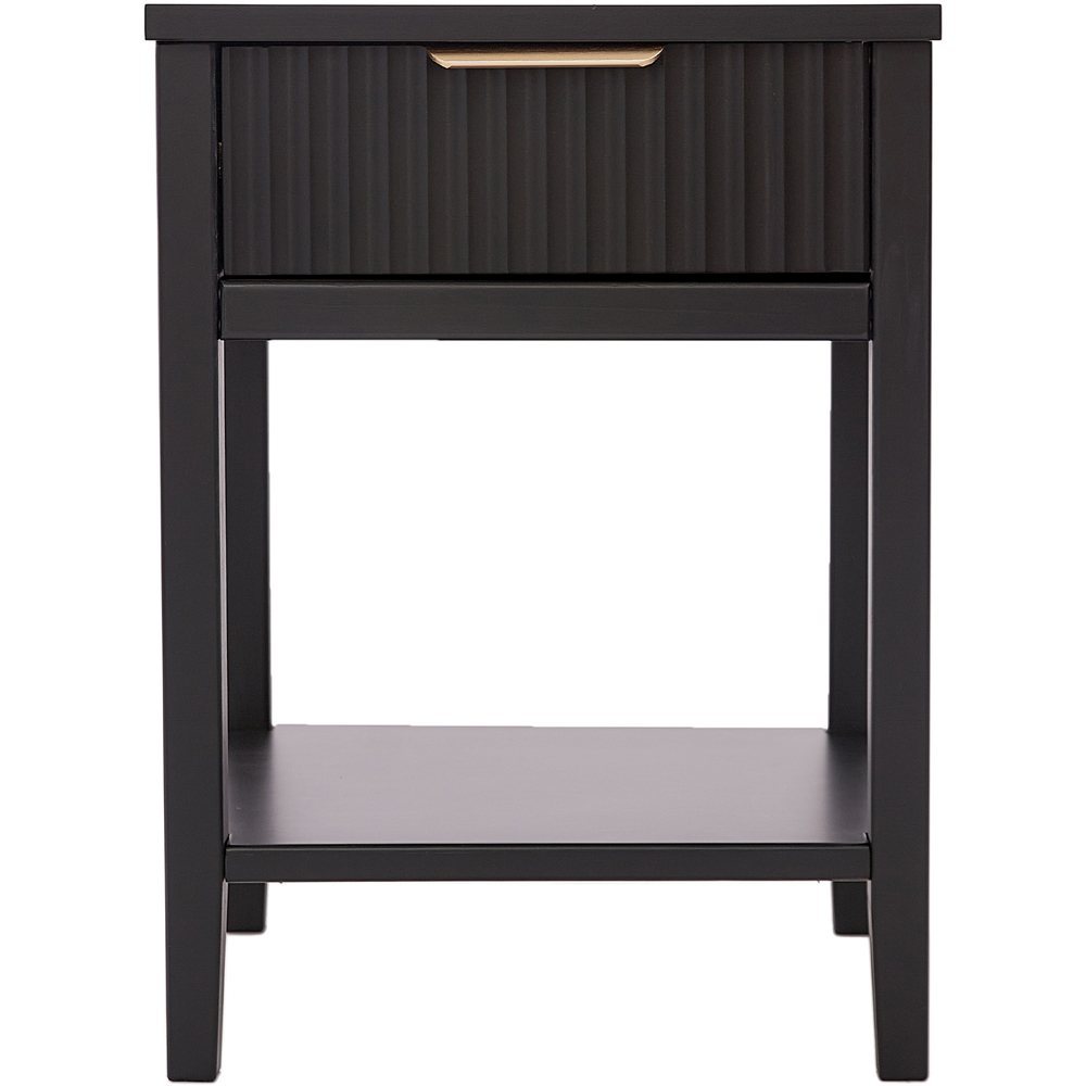 Monti Single Drawer Black Bedside Table Image 3