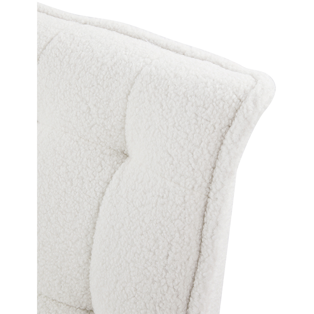 Living and Home White Teddy Fleece Minimal Chair with Footstool Image 6