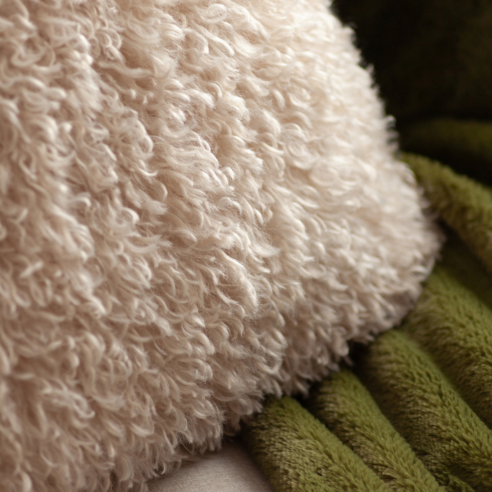 Furn Rowan Natural Faux Fur Reversible Cushion 50 x 50cm Image 5