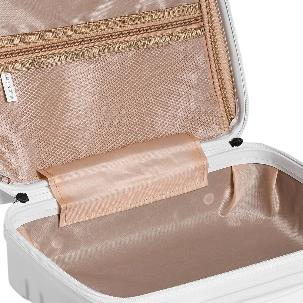 Living and Home White Portable Hard Shell Handheld Cosmetic Travel Case 29.2cm Image 3