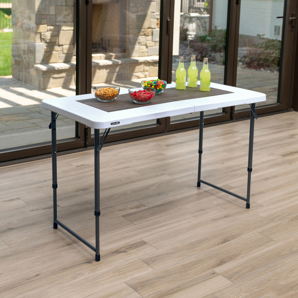 Lifetime Products Height Adjustable Fold In Half Light Commercial Table Image 7
