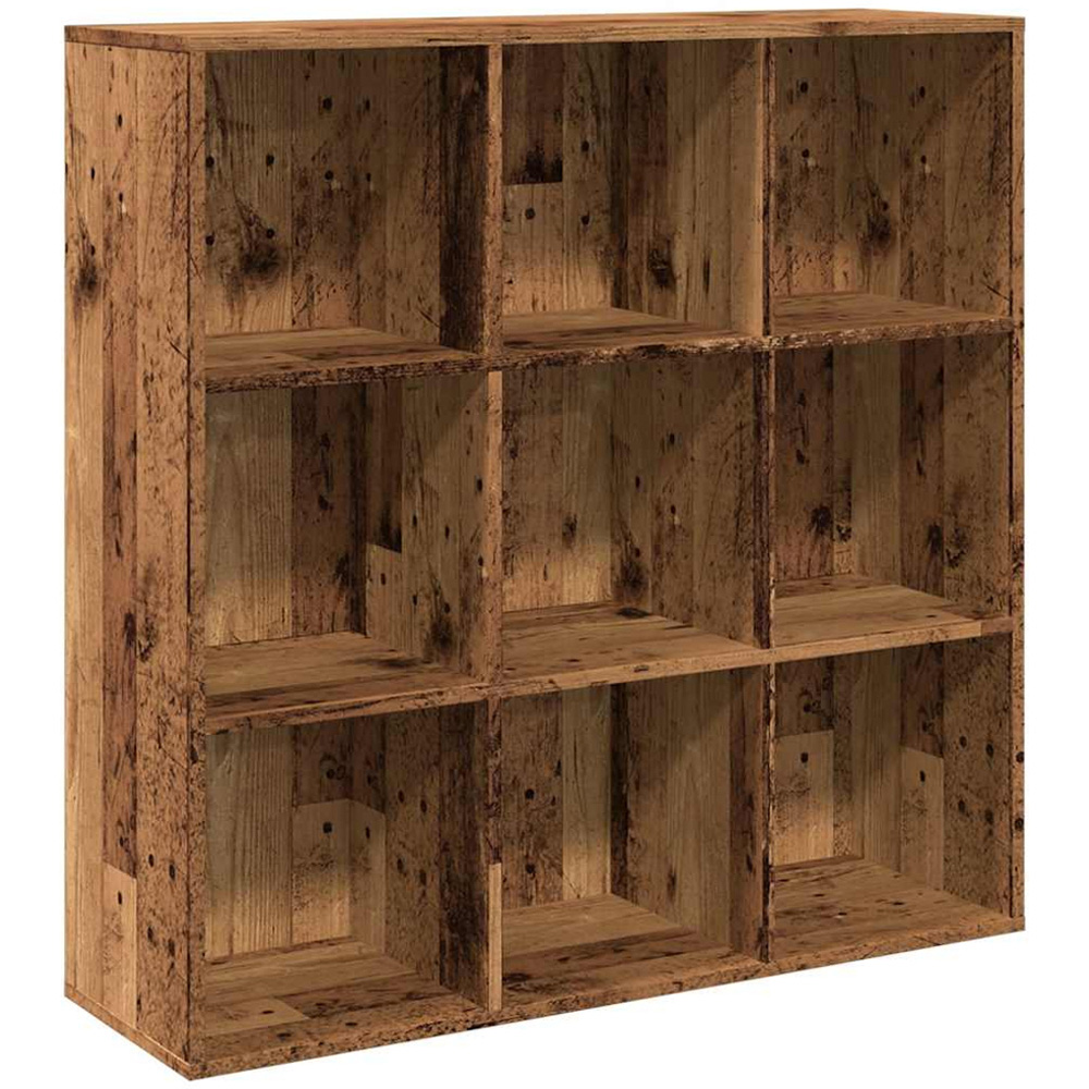 vidaXL 9 Shelf Old Wood Bookcase Image 2