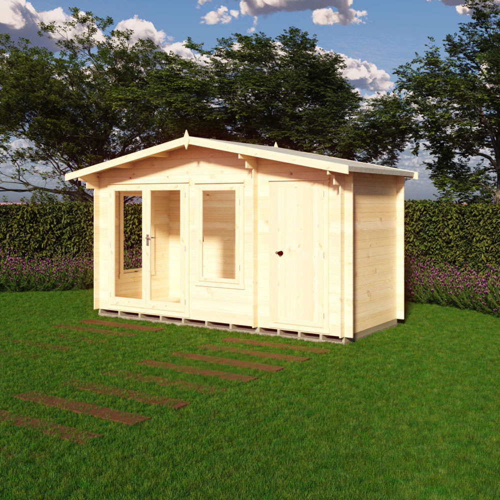 Shire Spalding 14 x 6ft Dual-Purpose Apex Garden Log Cabin with Integral Storage Image 2