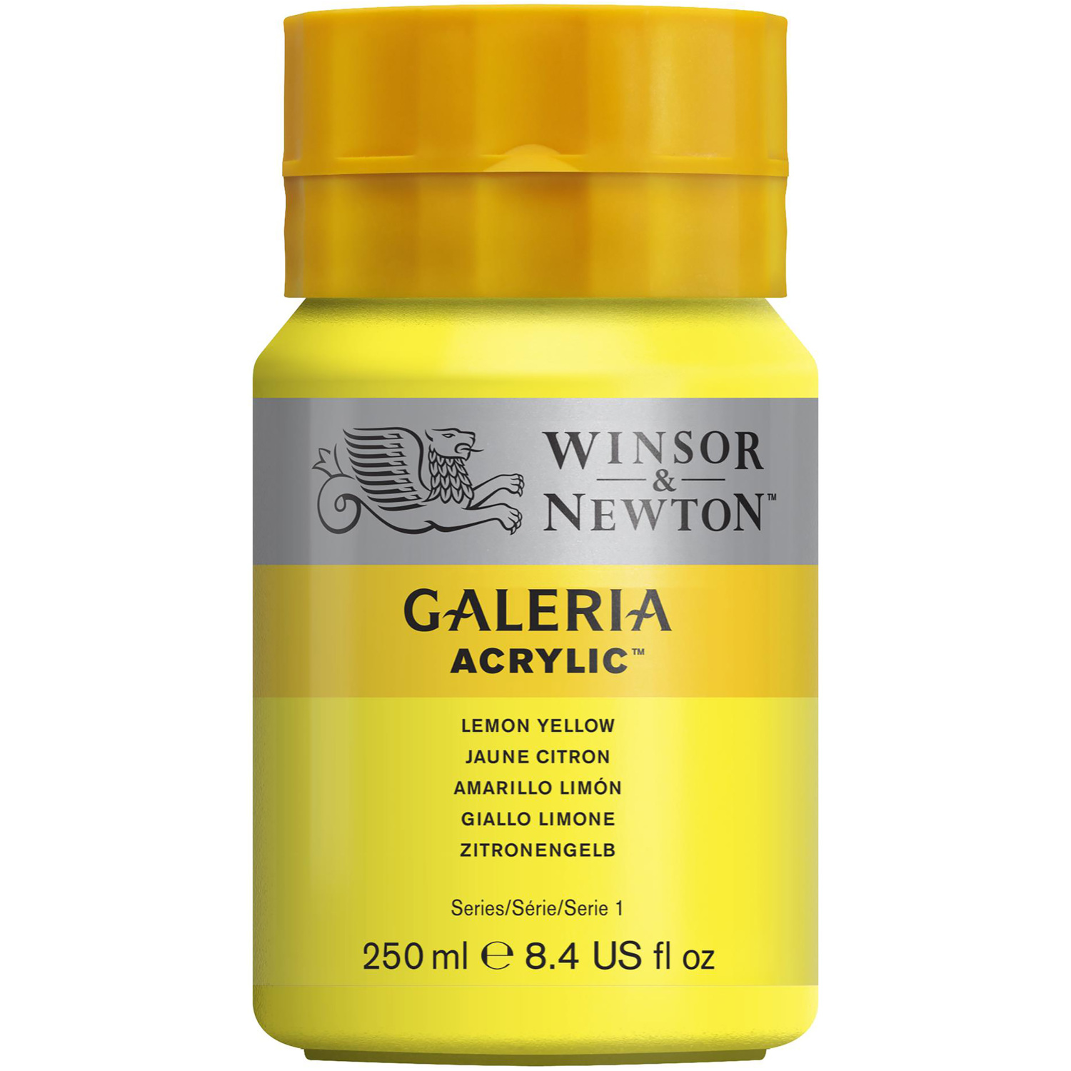 Winsor and Newton 250ml Galeria Acrylic Paint - Lemon Yellow Image
