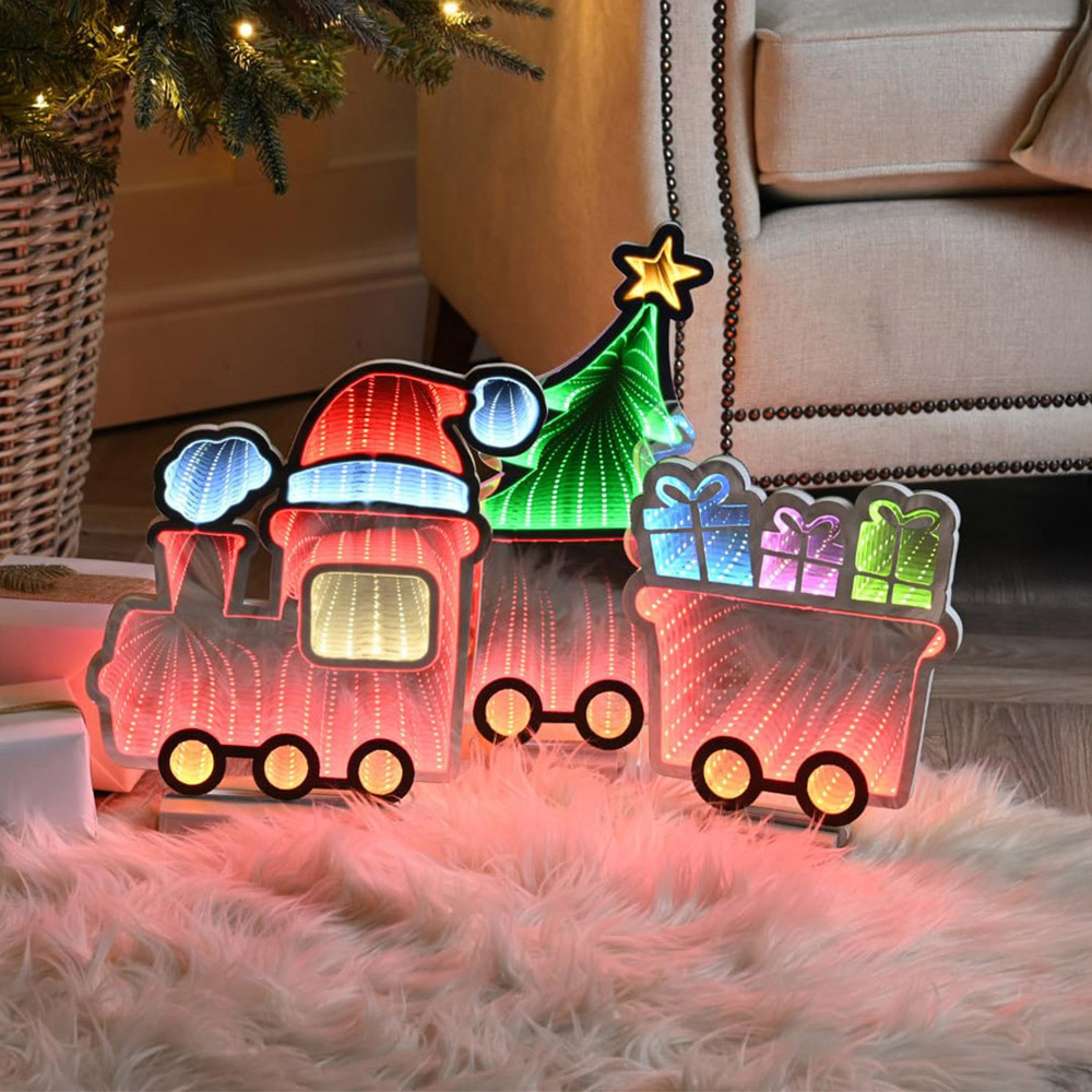 Samuel Alexander Multicolour LED Light Up 2 Carriage Train Infinity Christmas Decoration 70cm Image 2