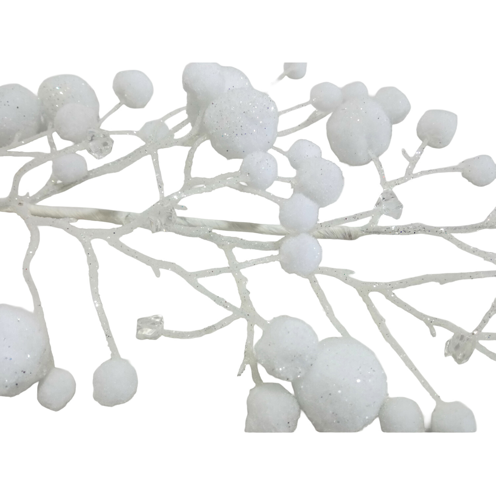Pom Pom and Jewelled Spray White Image 3
