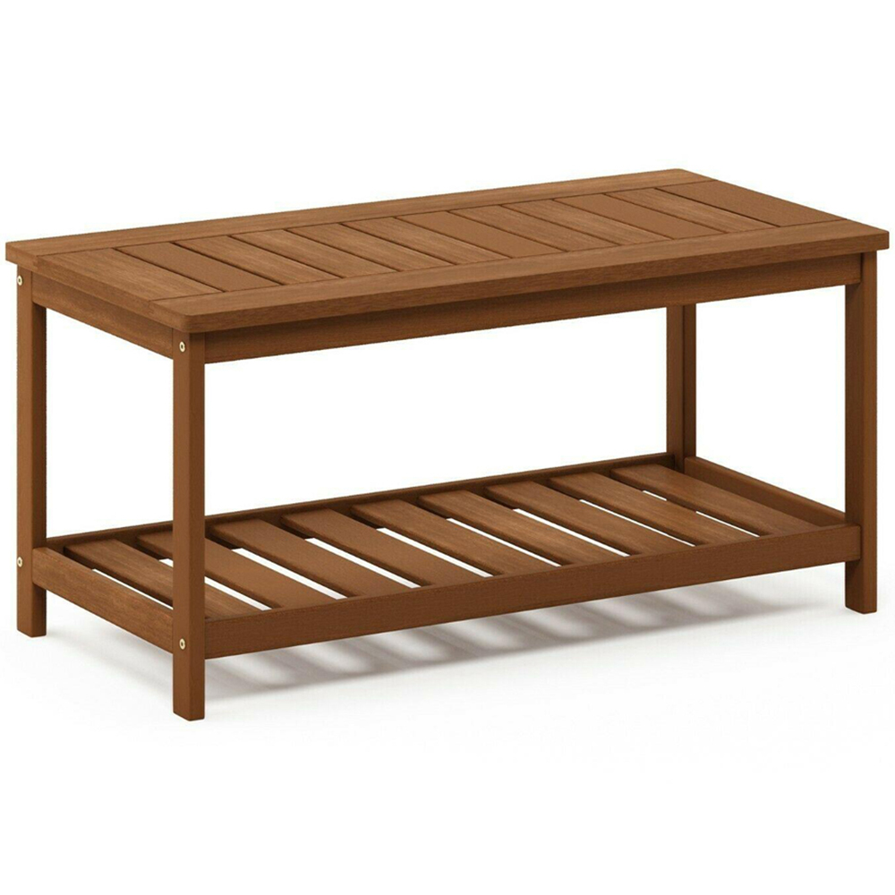 Walplus Tioman Single Shelf Natural Hardwood Coffee Table Image 2