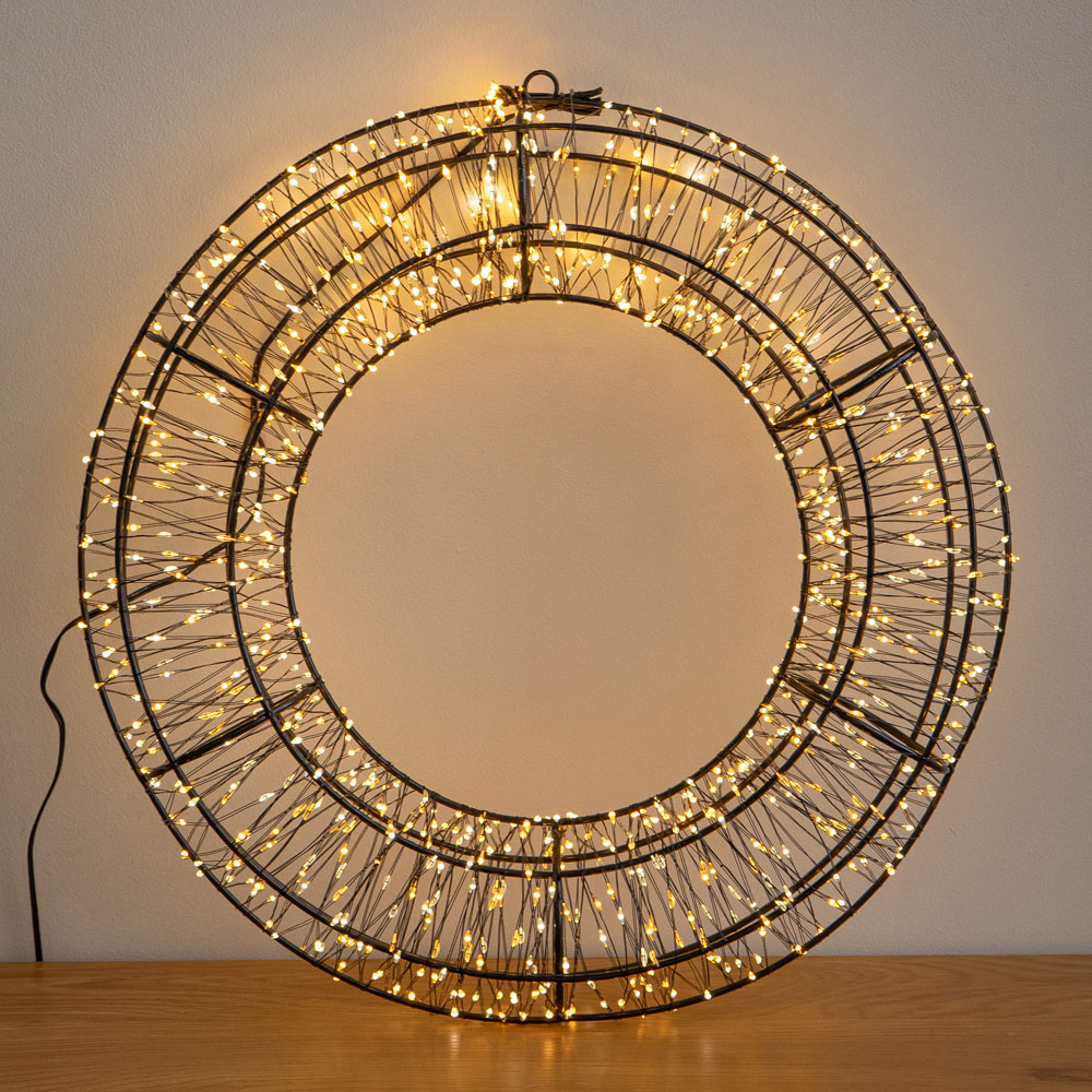 Samuel Alexander 960 Warm White LED 3D Metal Christmas Wreath 38cm Image 9