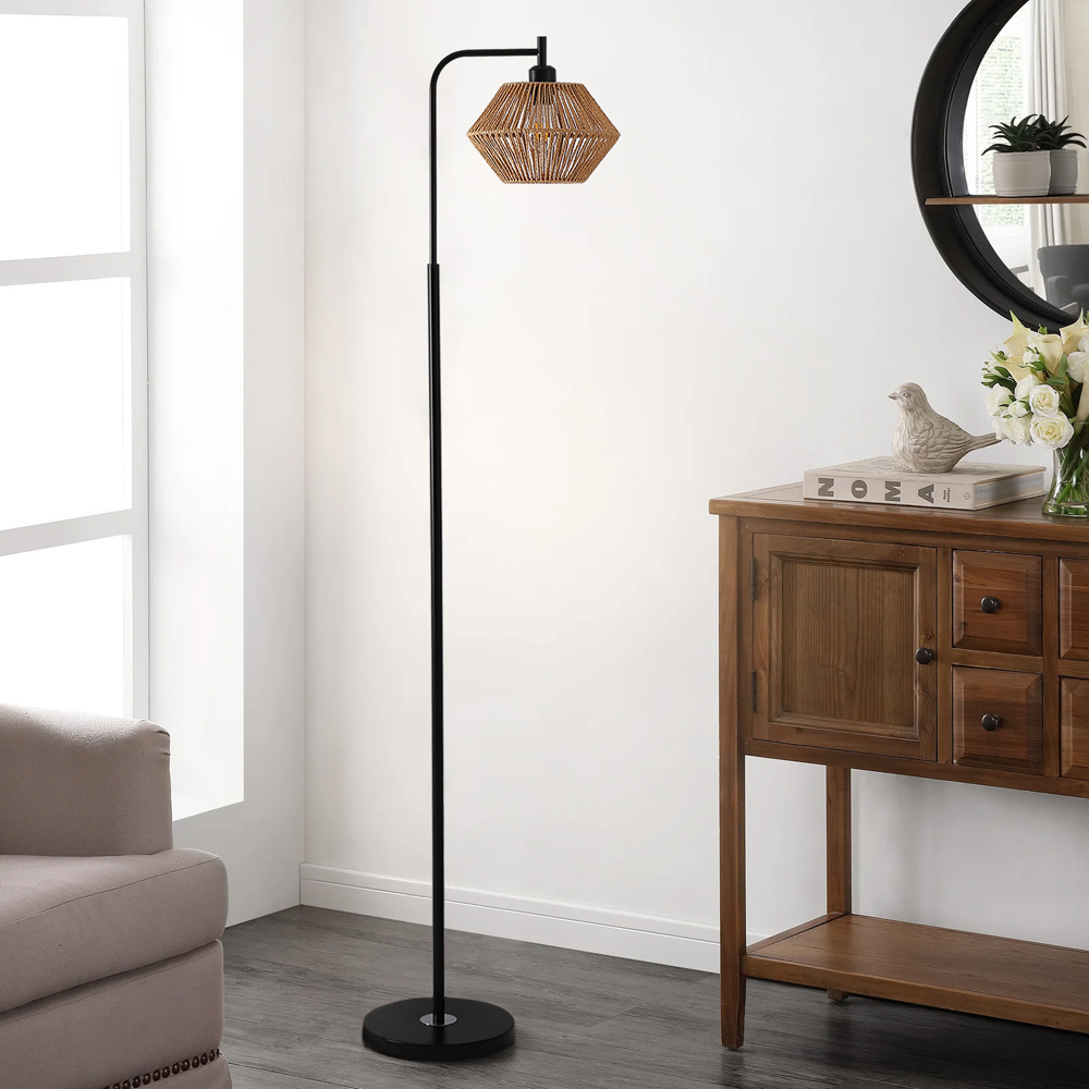 Living and Home Brown Irregular Shade Floor Lamp Image 8