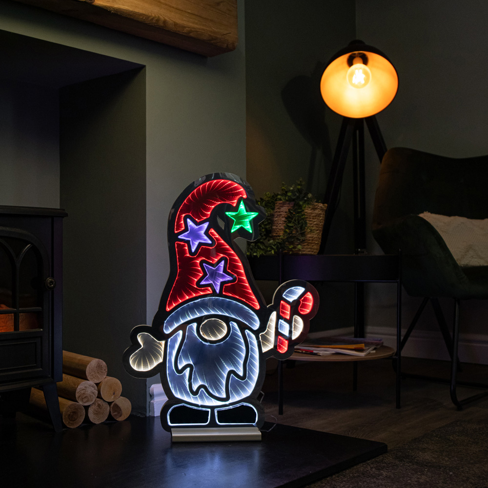 Samuel Alexander Multicolour LED Light Up Gonk with Candy Cane Infinity Christmas Decoration 60cm Image 2