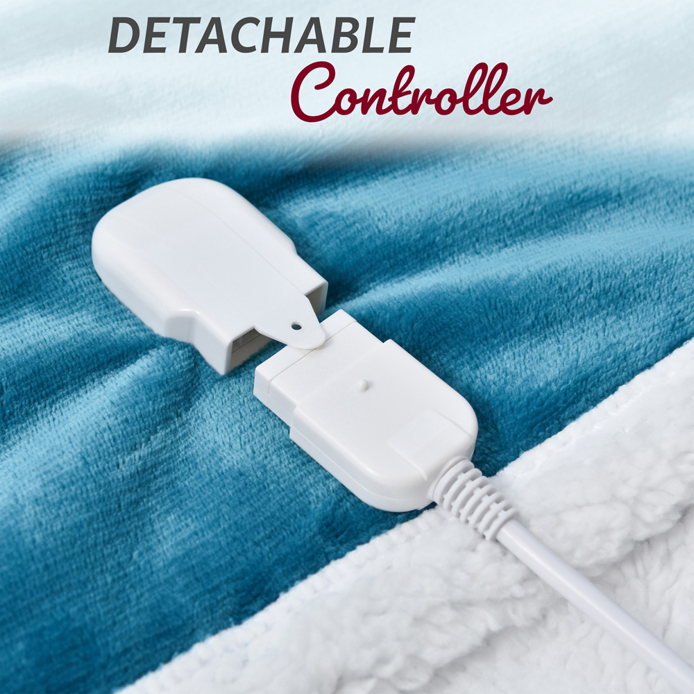 GlamHaus Light Blue Electric Throw 160 x 130cm Image 3