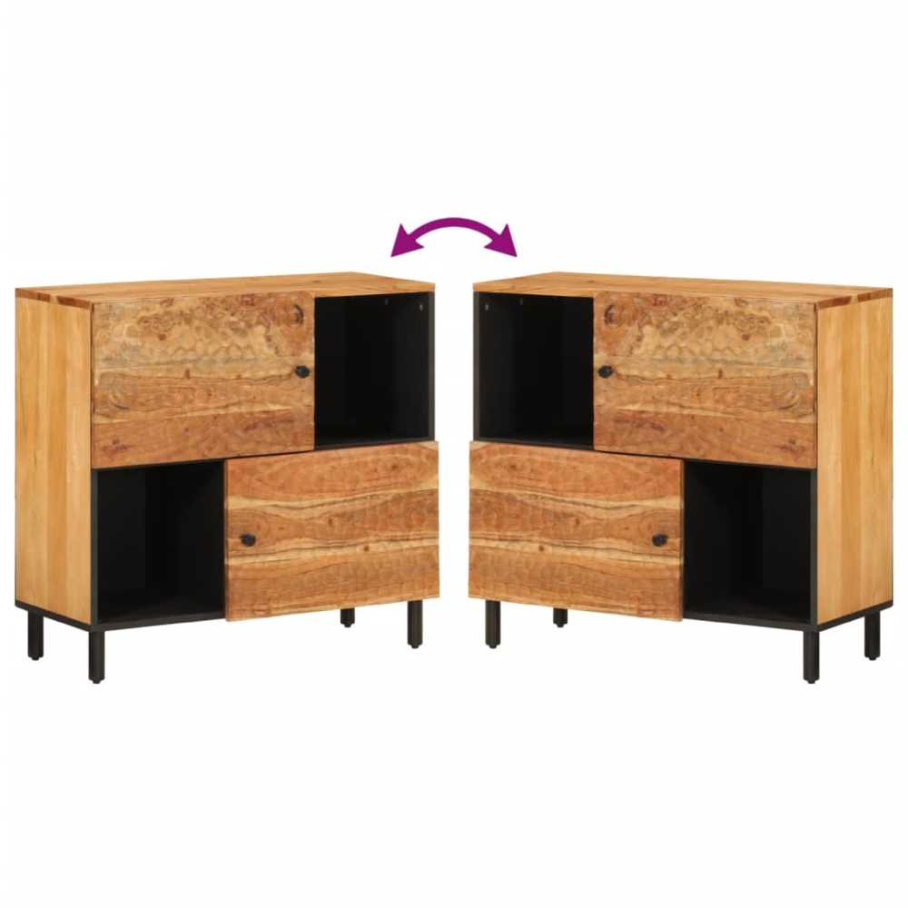 vidaXL 2 Door Solid Acacia Wood Side Cabinet Image 7