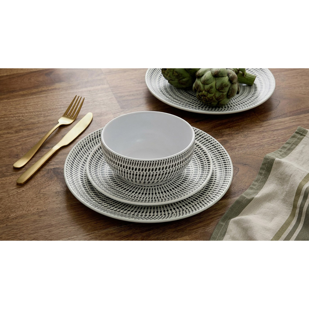 Waterside White Pad Print 16 Piece Dinner Set Image 3