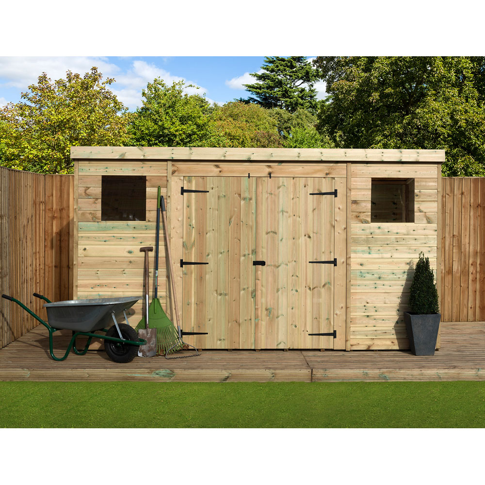Empire Sheds 5000 12 x 7ft Double Door Tongue and Groove Pent Garden Shed Image 4