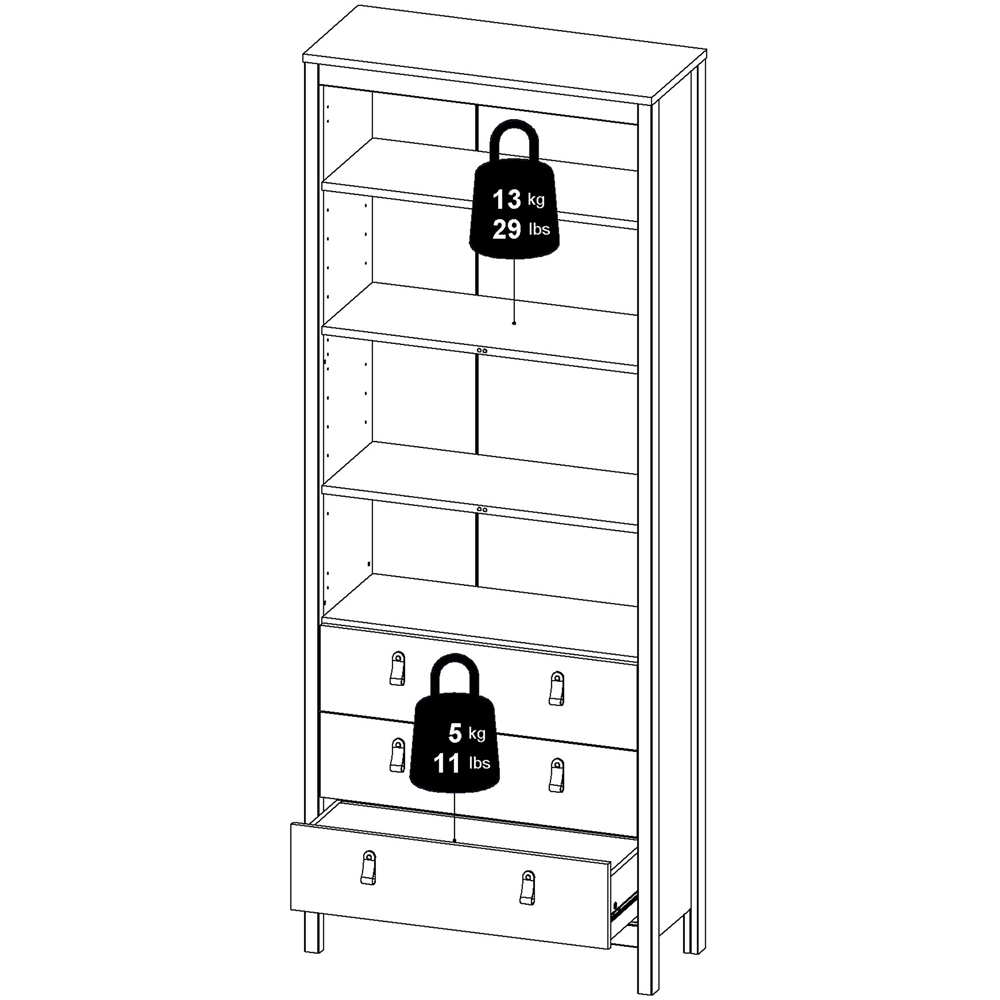 Florence Madrid 2 Door 3 Drawer Matt Black China Chest Image 9