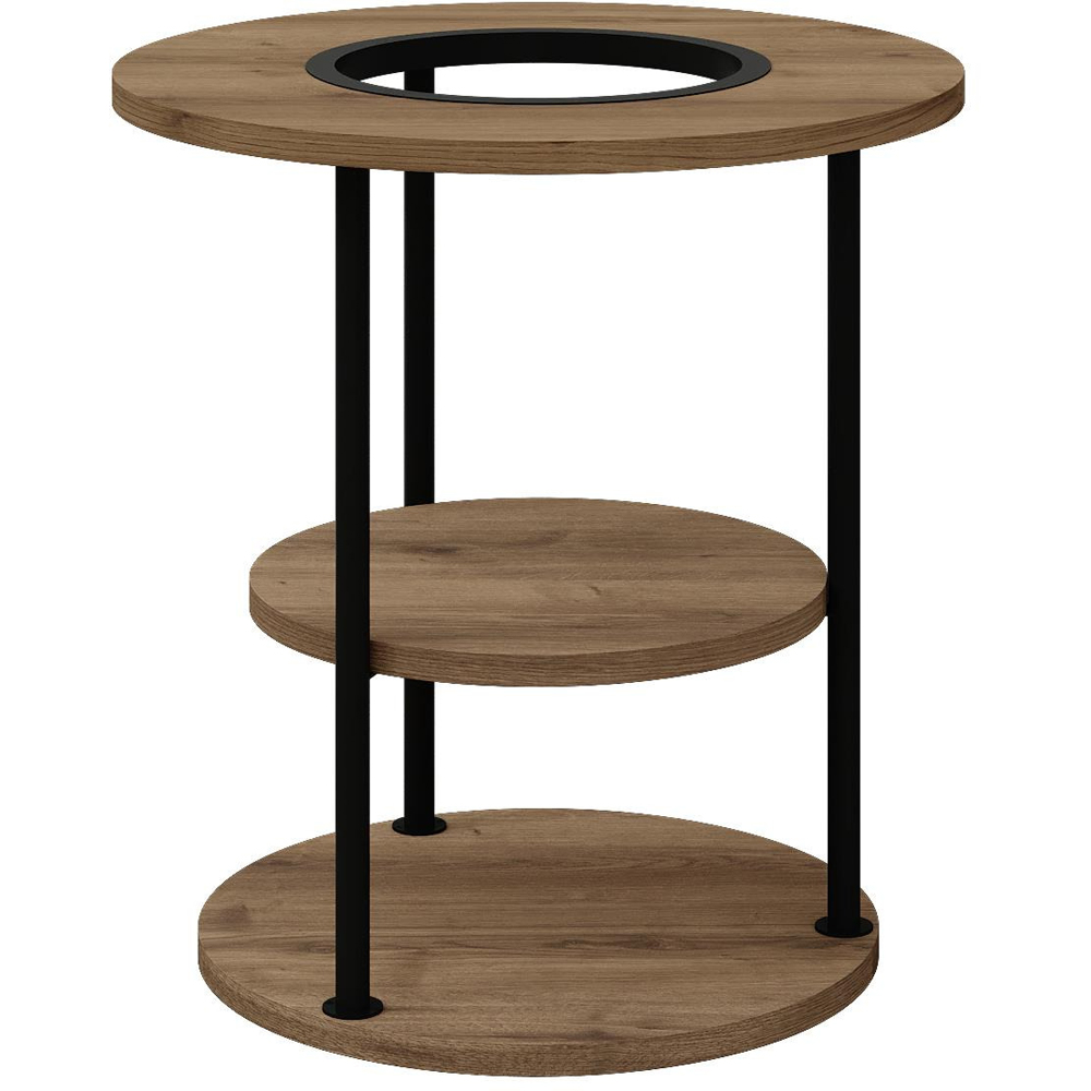 Decortie Grova 3-Tier Dark Oak Effect Side Table Image 2